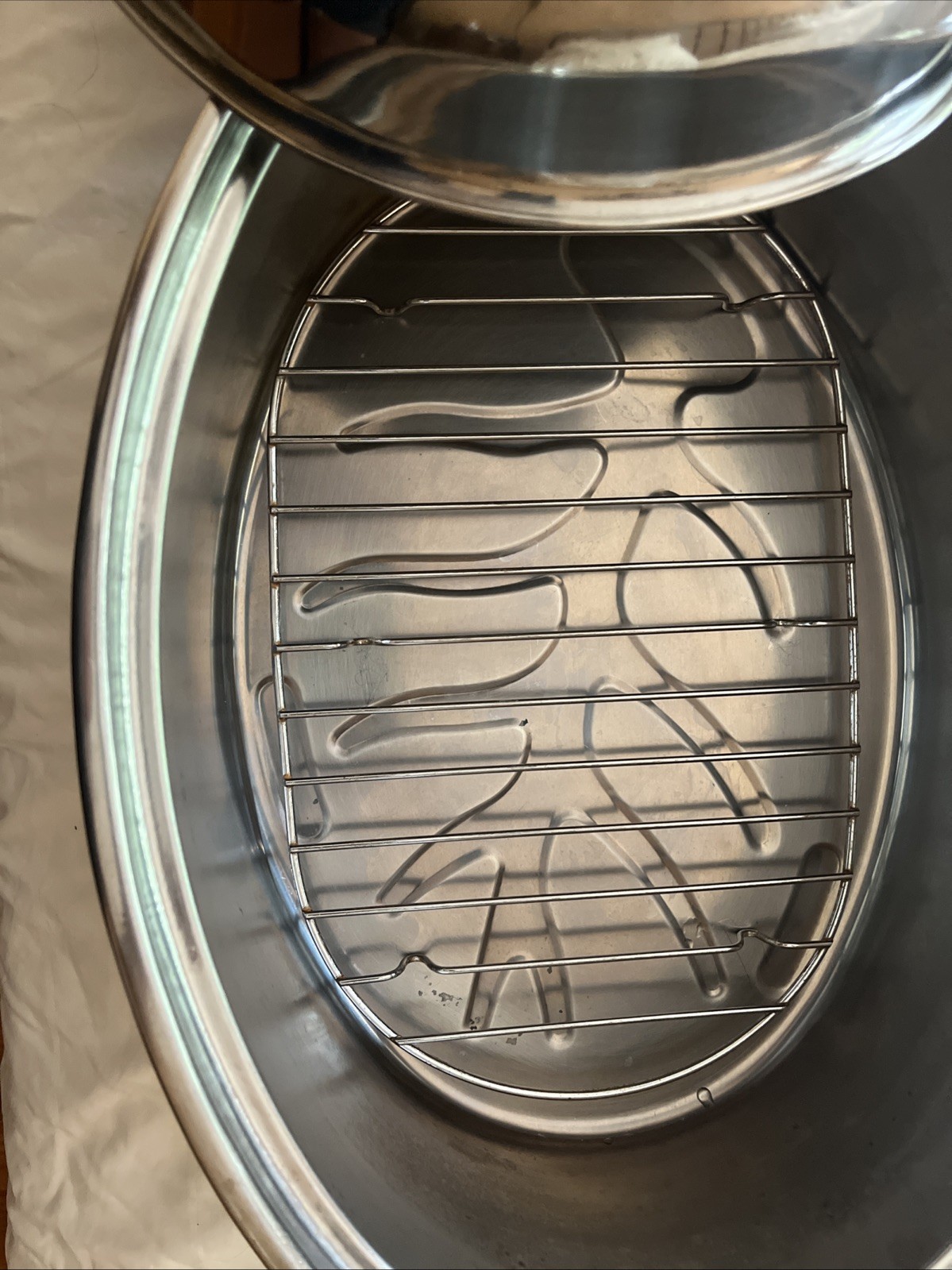 Stainless Steel Oval Roaster with Lid Double Handle Two-Piece With Rack