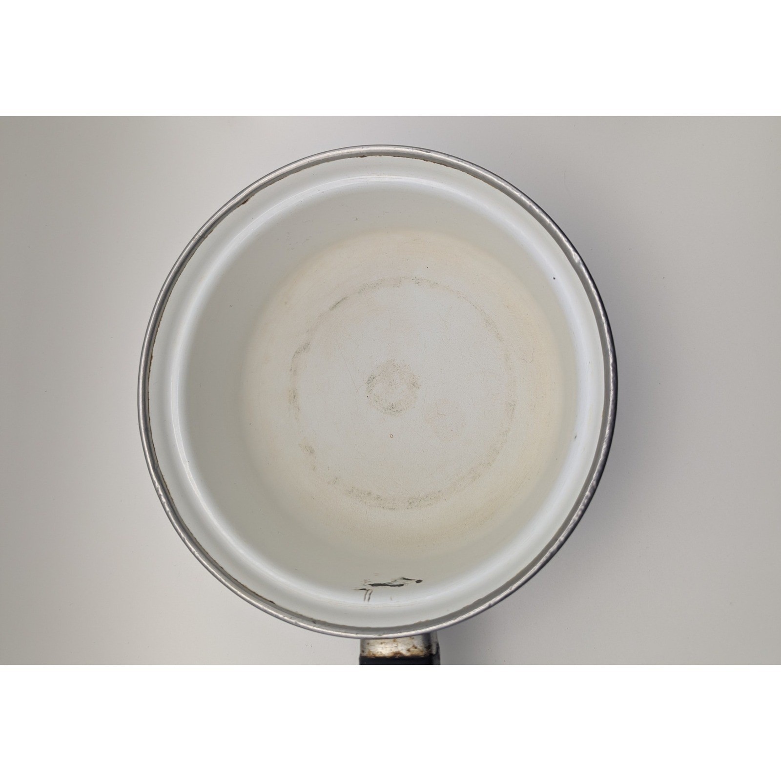 Vtg 1970s Austria Email Enamel Saucepan Floral Print White Orange Brown Retro