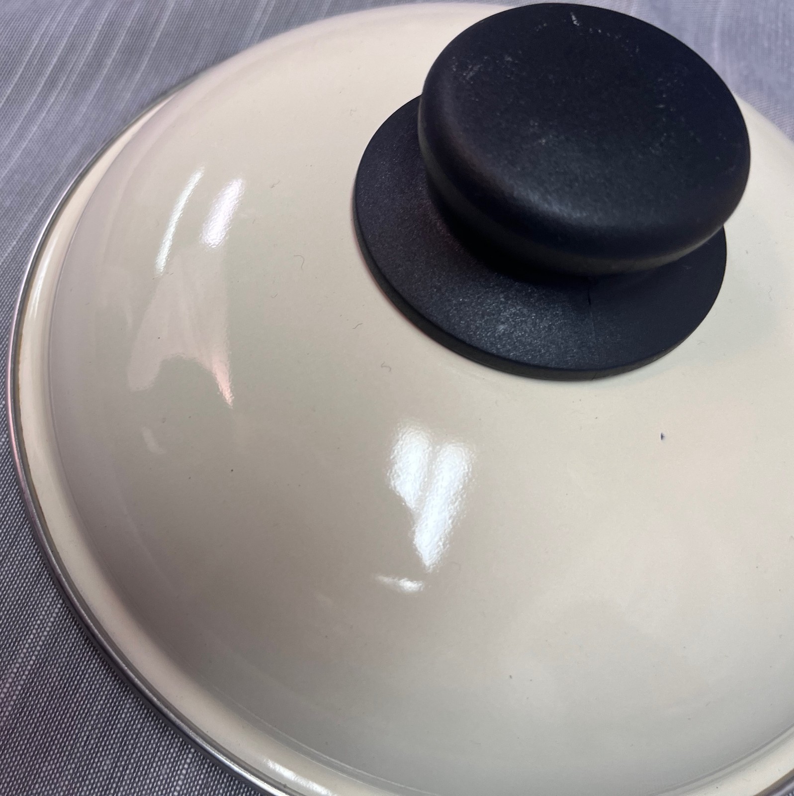 MEGAWARE White 2qt Ceramic Saucepan Gas Electric Induction Spain W/Lid retro