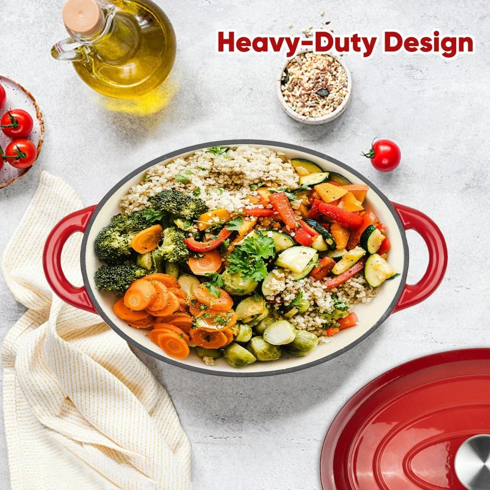 4.5 Quart Non Stick Enameled Cast Iron Dutch Oven Pot with Lid, Lid up to 500°F
