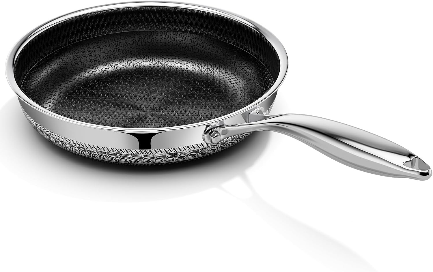 8 Inch Nonstick Frying Pan with Lid, Titanium Ceramic Tri-Ply Stainless Steel No