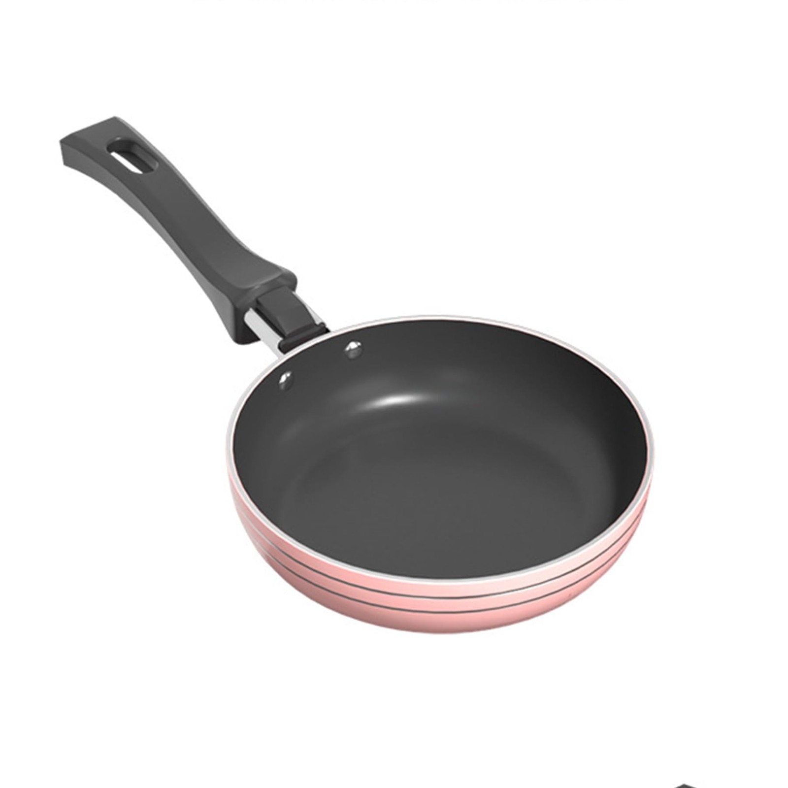 4.7 Inch Frying Pan Mini Round Egg Skillet Non Stick Long Handle Pink
