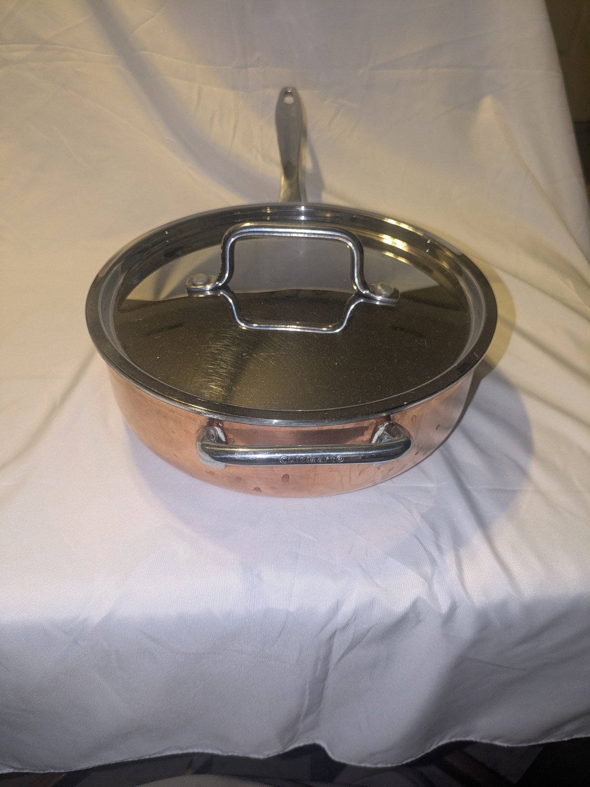 CUISINART COPPER BOTTOM SAUTE SKILLET PAN & LID COVER CTP333-24HT