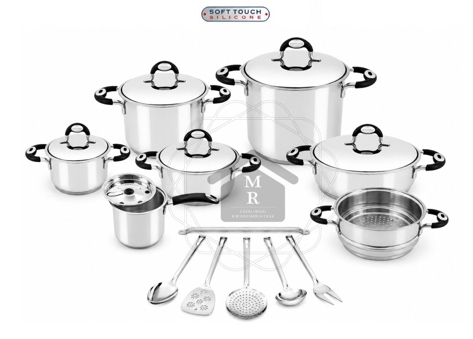 19 Piece 18/10 Stainless Steel Bio Line Induction Bottom MSBavaria Cookware Battery