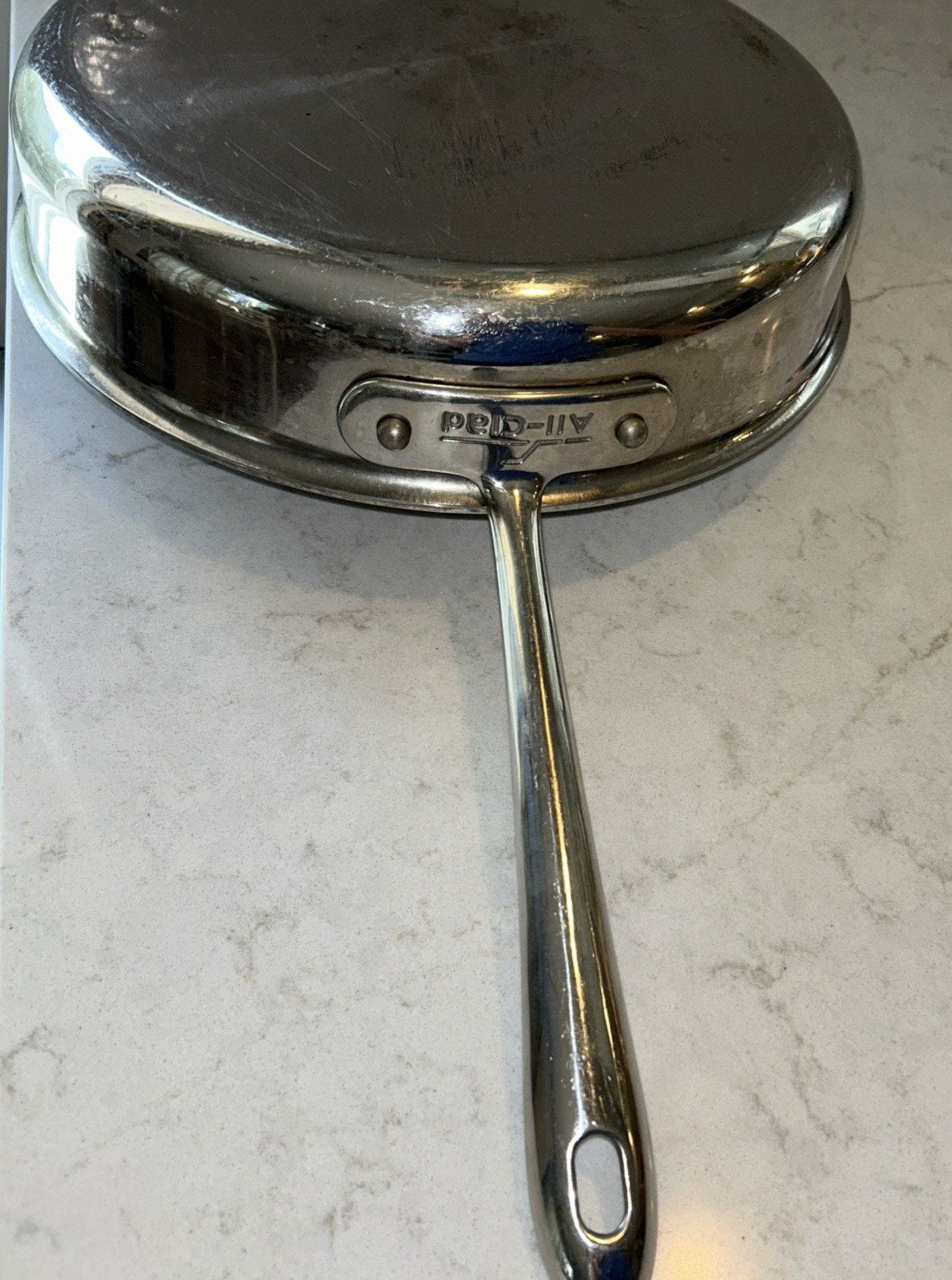 All Clad Stainless Steel 11″ Sauté Skillet Frying Pan helper handle 2.5″ deep