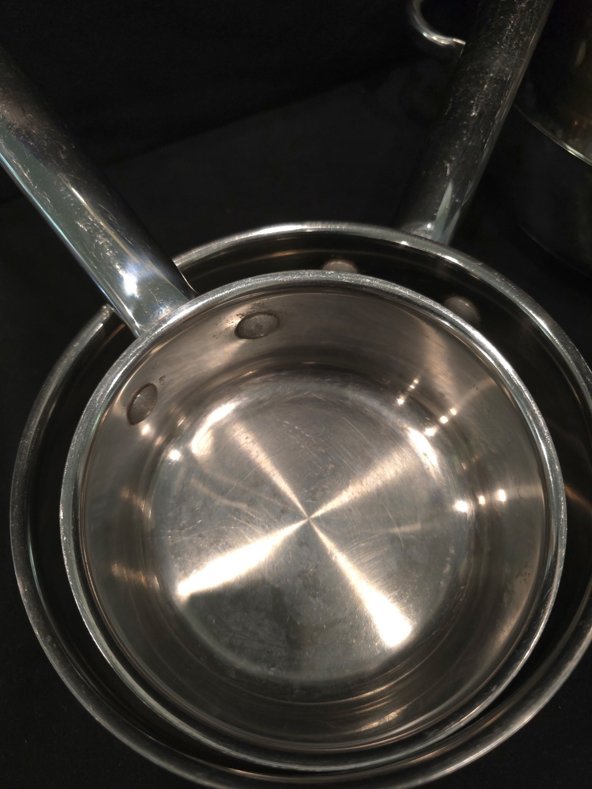 Wolfgang Puck Cafe Collection 8 piece set 18/10 Stainless Cookware Set EUC