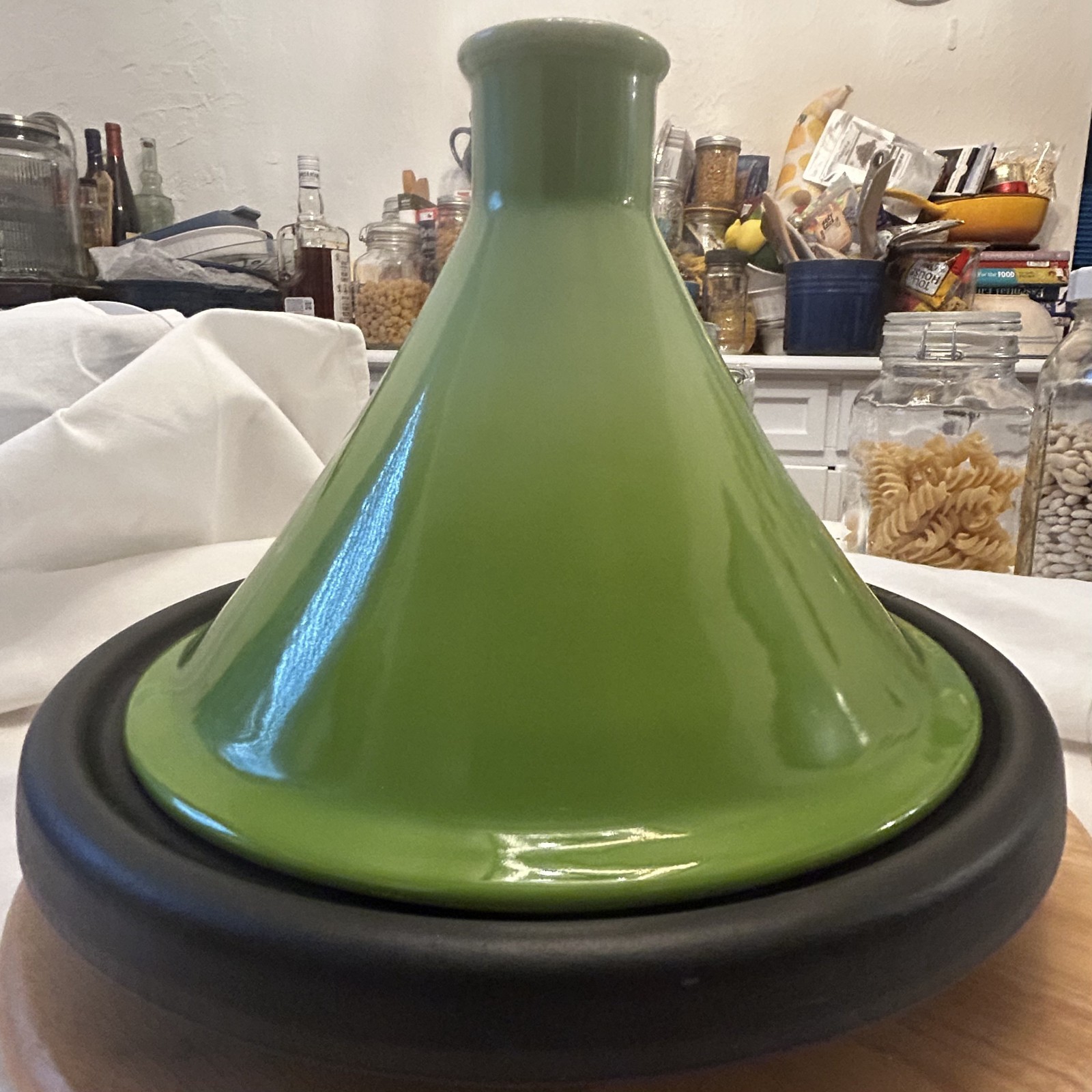 RETIRED Le Creuset Tagine #27 1.5 QT Kiwi cast iron, glazed stoneware
