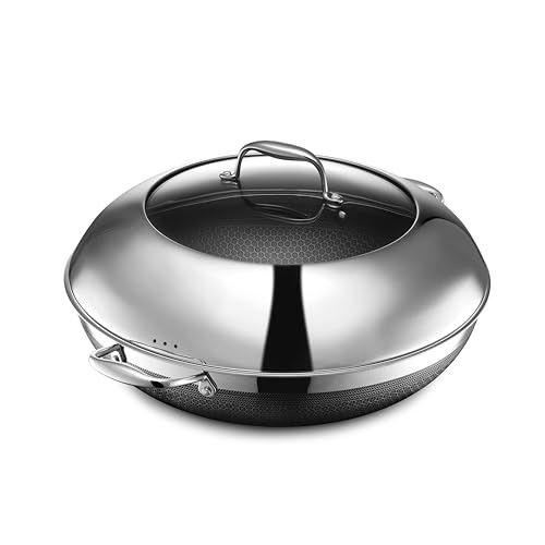 HexClad 14 Inch Hybrid Nonstick Wok with Lid, St
