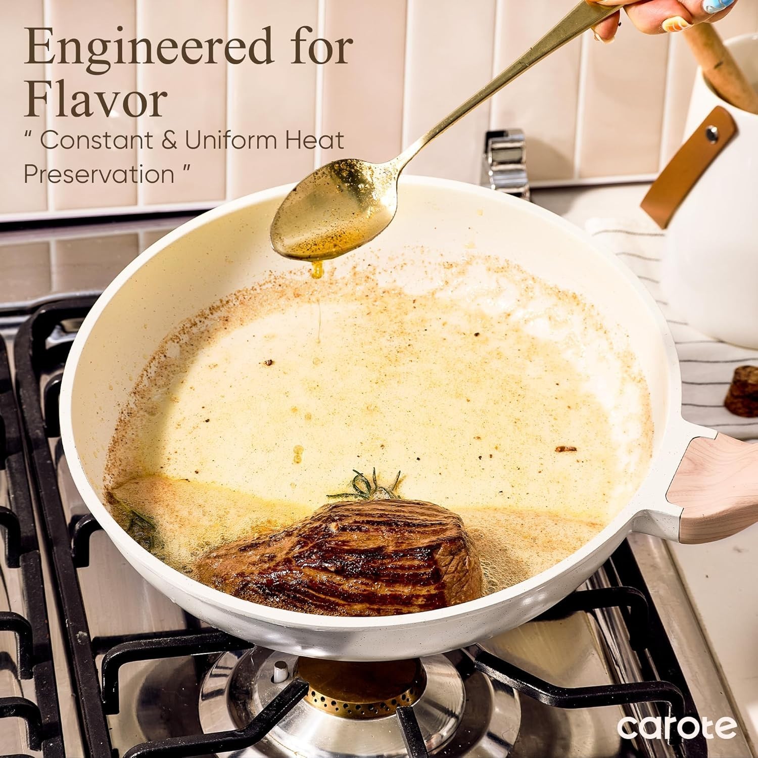 21-Piece White Granite Nonstick Cooking Set – Perfect for Induction Stovetops