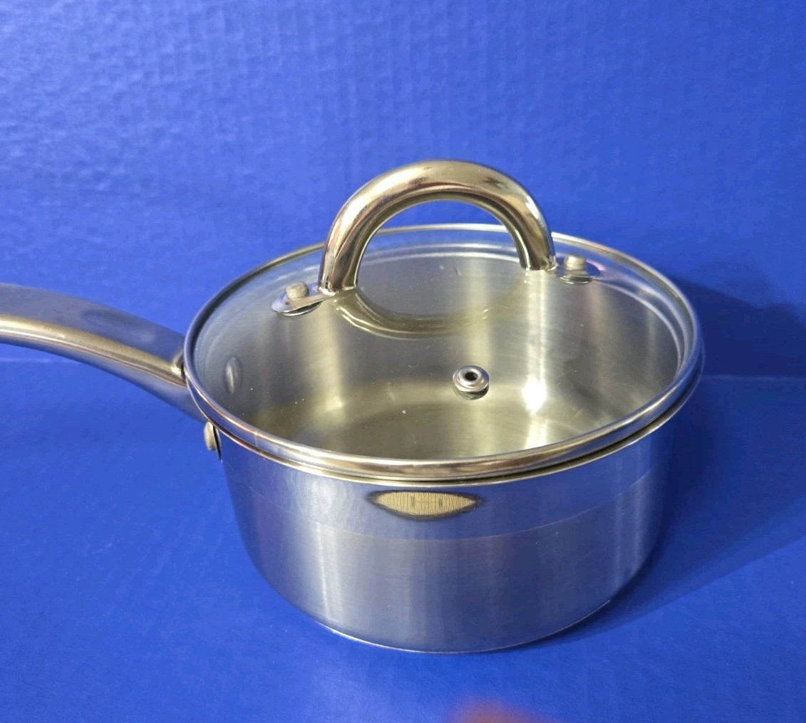 2 Qt Saucepan and Lid Stainless Steel Basic Essentials NWOB Superior Quality