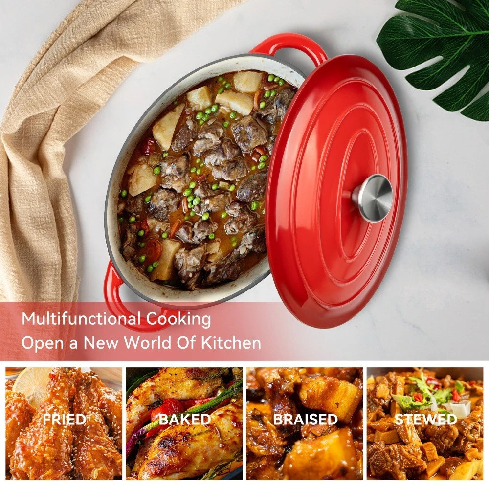 4.5 Quart Non Stick Enameled Cast Iron Dutch Oven Pot with Lid, Lid up to 500°F