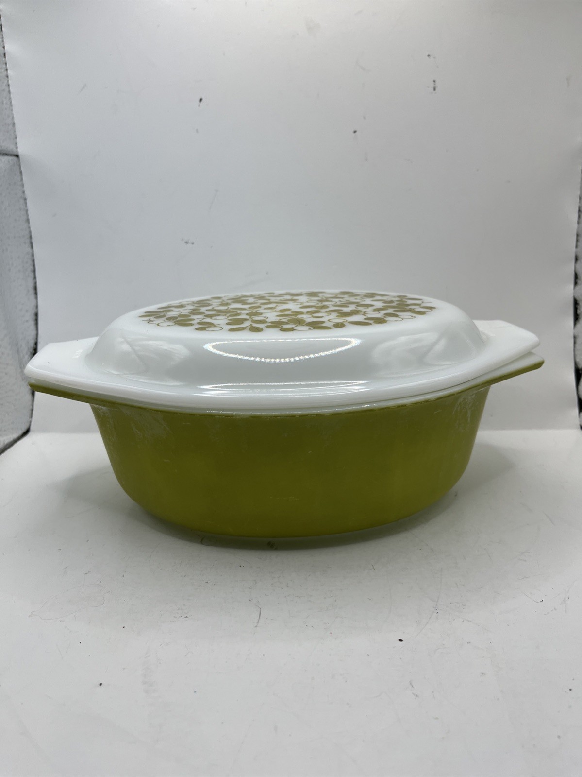 Pyrex Verde Avocado Green Oval Casserole Dish 043 1.5 Qt With Lid 843C10