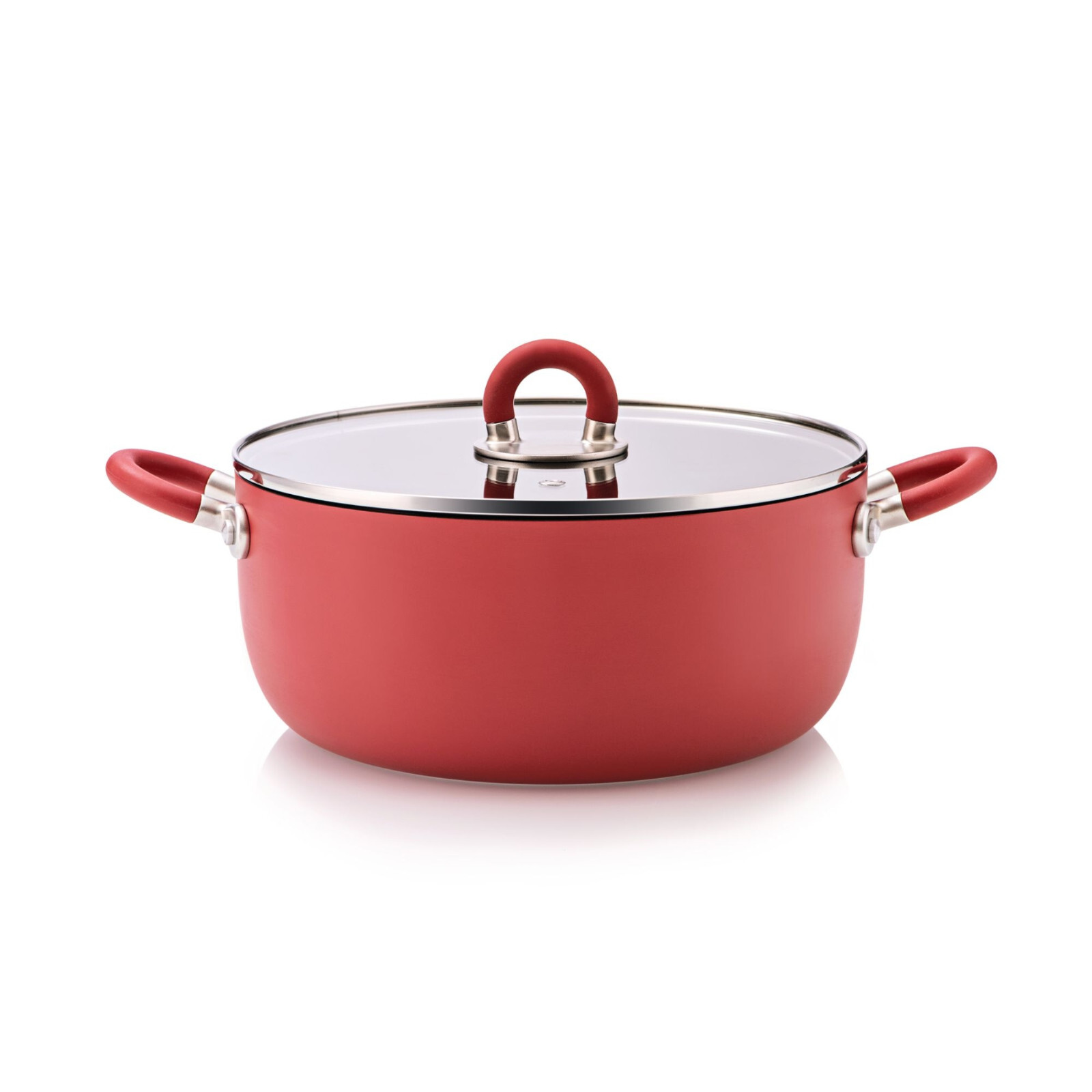 Masterpro by Alessi Sten Glass Lid Casserole 20cm RED