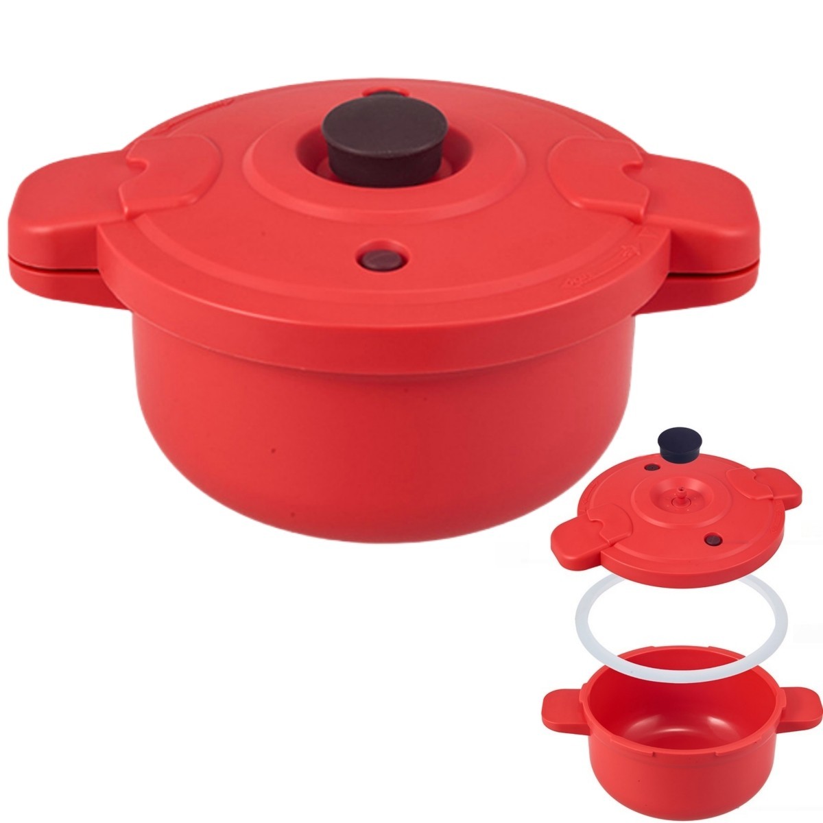 Microwave Pressure Cooker Compact Pot for Easy Steaming Rice Pasta Vegetables