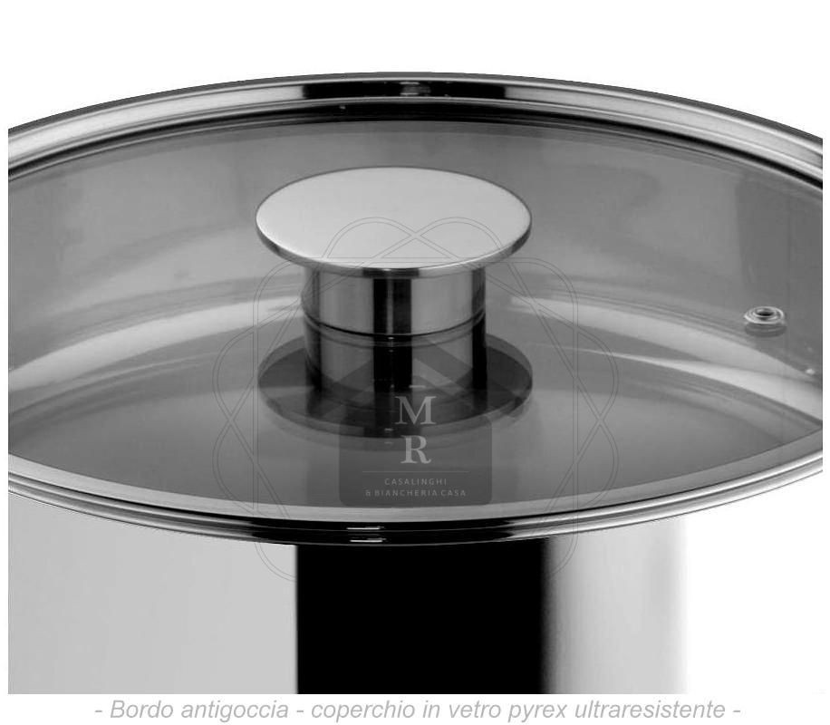 Stainless Steel Casserole Induction Bottom with Lid Pyrex Gourmet Line Mepra
