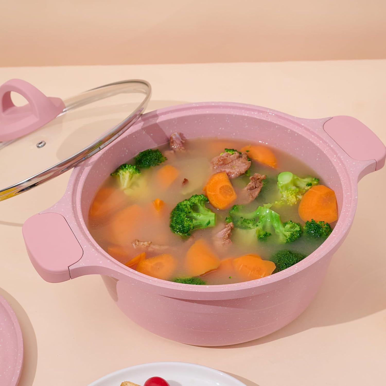 Pink Pots and Pans Set Nonstick 23Pcs, Healthy Kitchen Cookware Sets, Induction