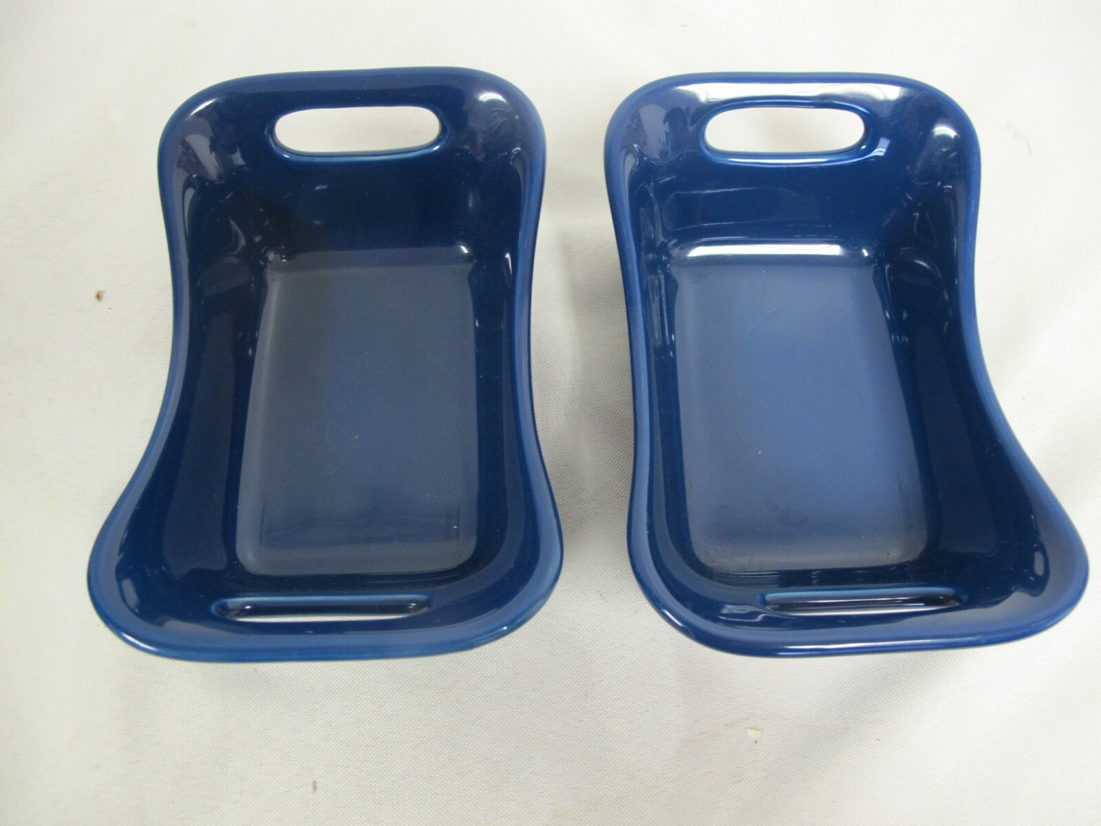 (2) Rachael Ray Cobalt Blue Individual 12 oz. Stoneware Casserole Baking Dish