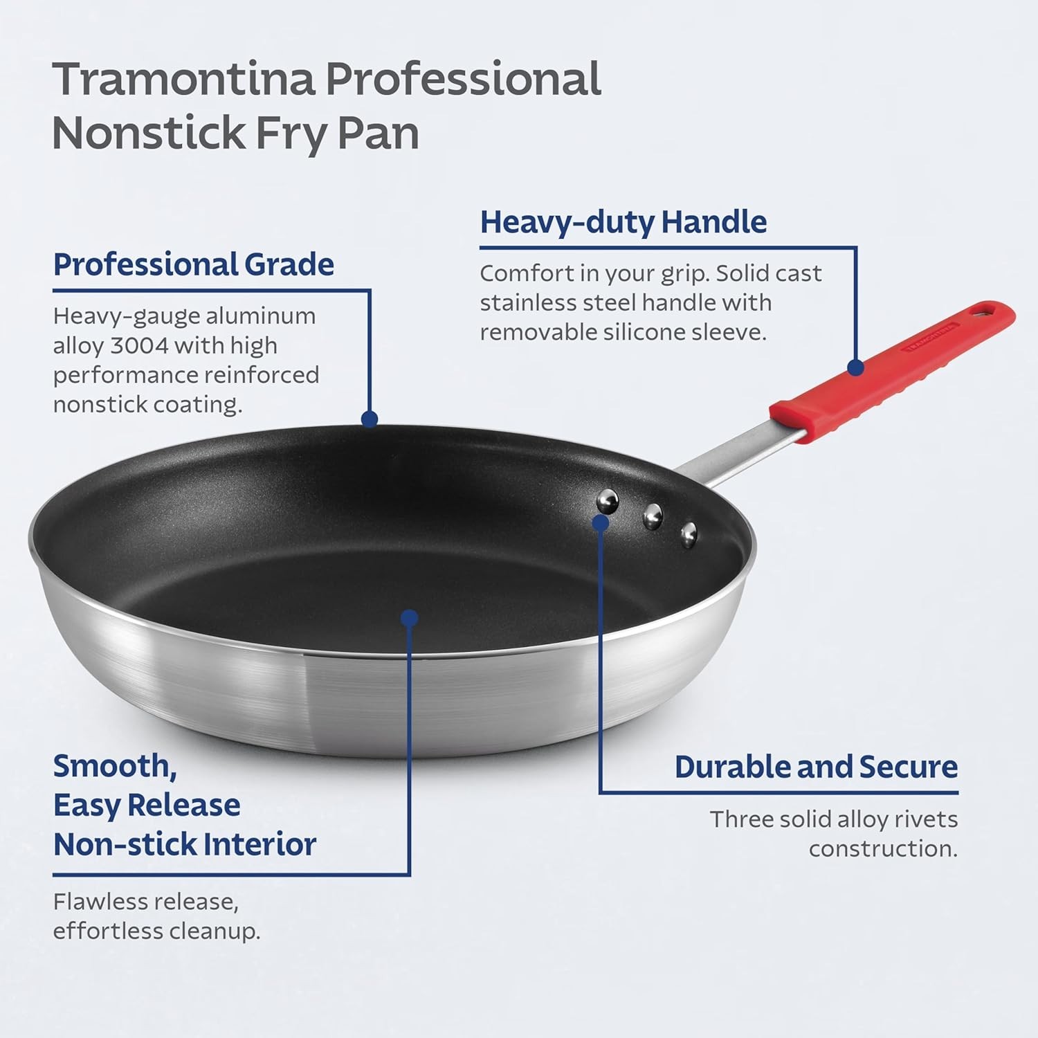 Professional 14-Inch Non Stick Extra Large Frying Pan, Heavy-Gauge Aluminum S…