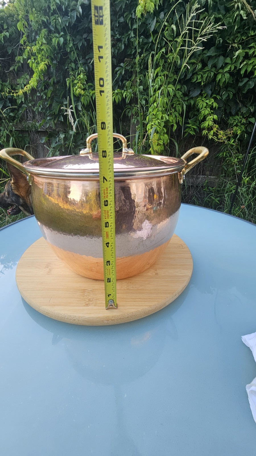 Ruffoni 7.5 Qt Historia Hammered Copper Stockpot w/Classic Brass Handles