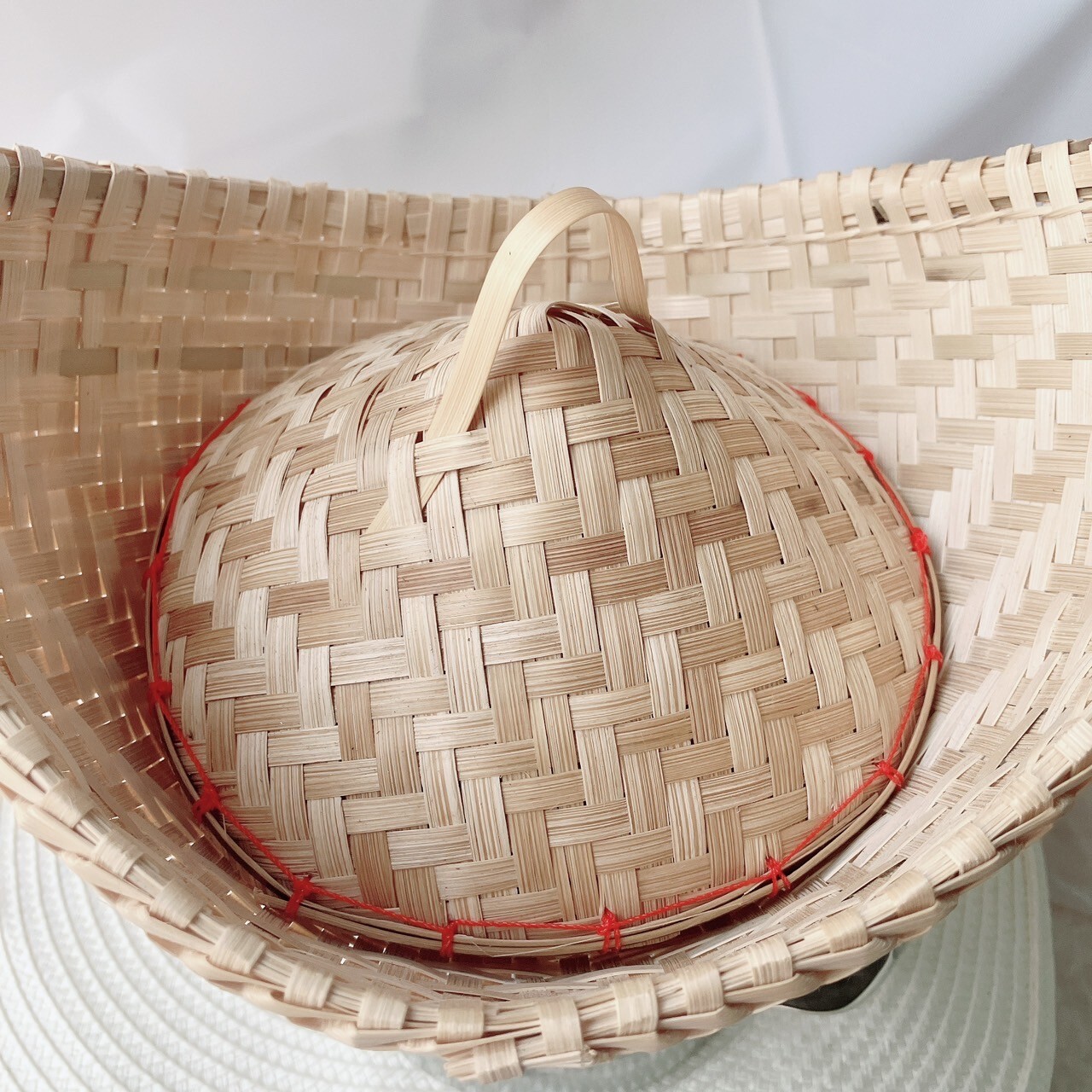 Vintage Thai Handicraft Cooker Bamboo Basket Steamer Sticky Rice Dim Sum