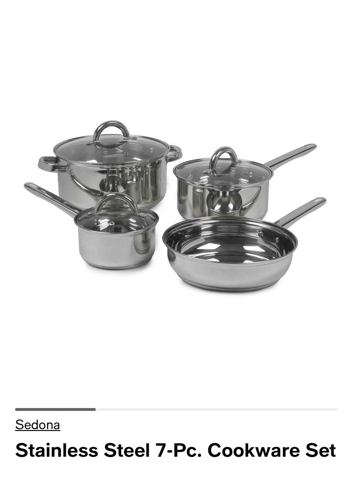 Stainless steel Cookware Set – 7 Piece sedona