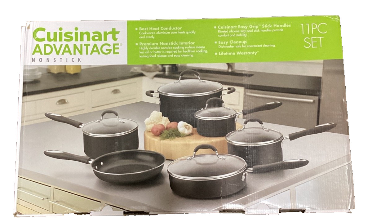 Cuisinart ADVANTAGE 11 pc Nonstick set Black FREE SHIPPING!