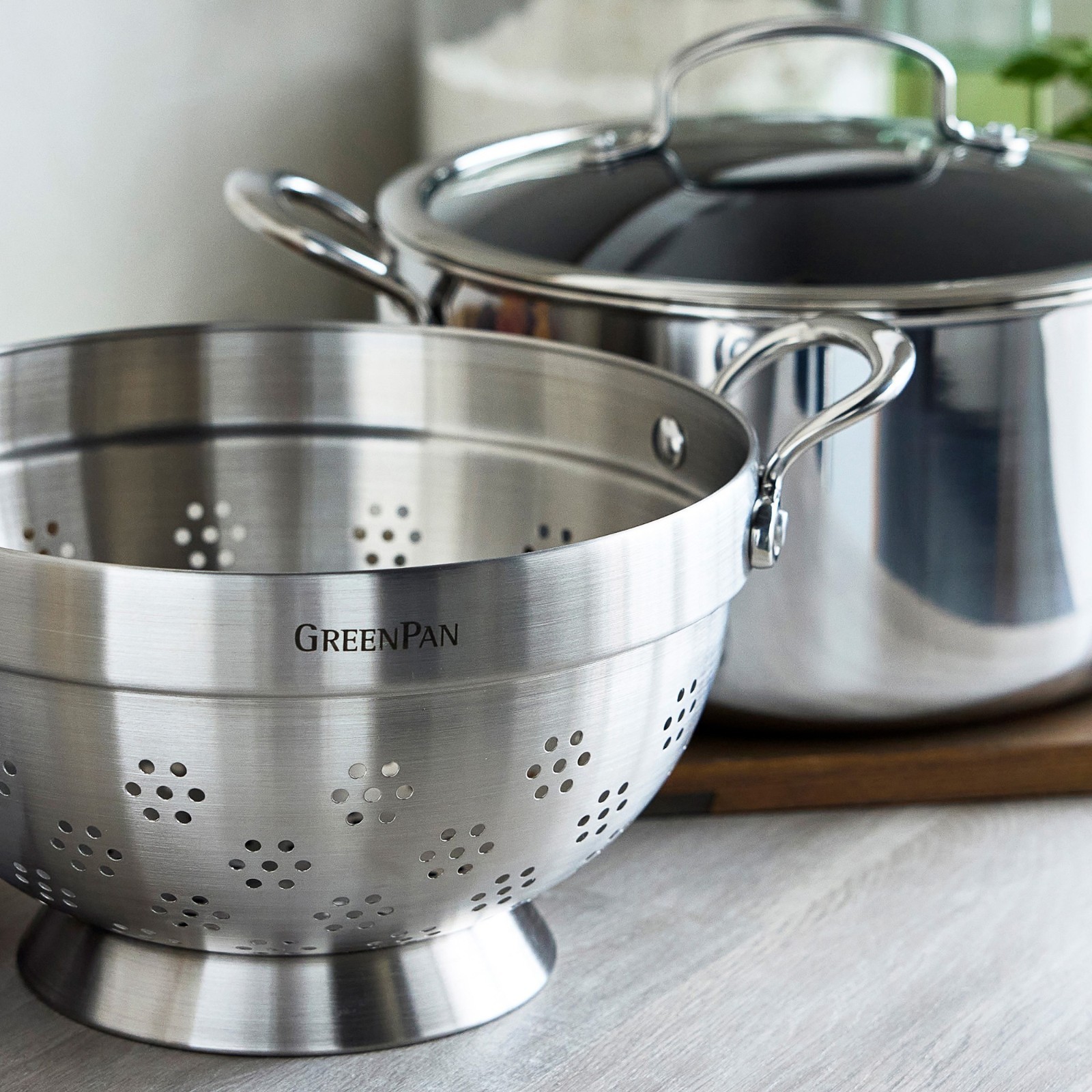 GreenPan Premiere Max Stainless-Steel Ceramic Nonstick Steamer Multipot, 6-Qt