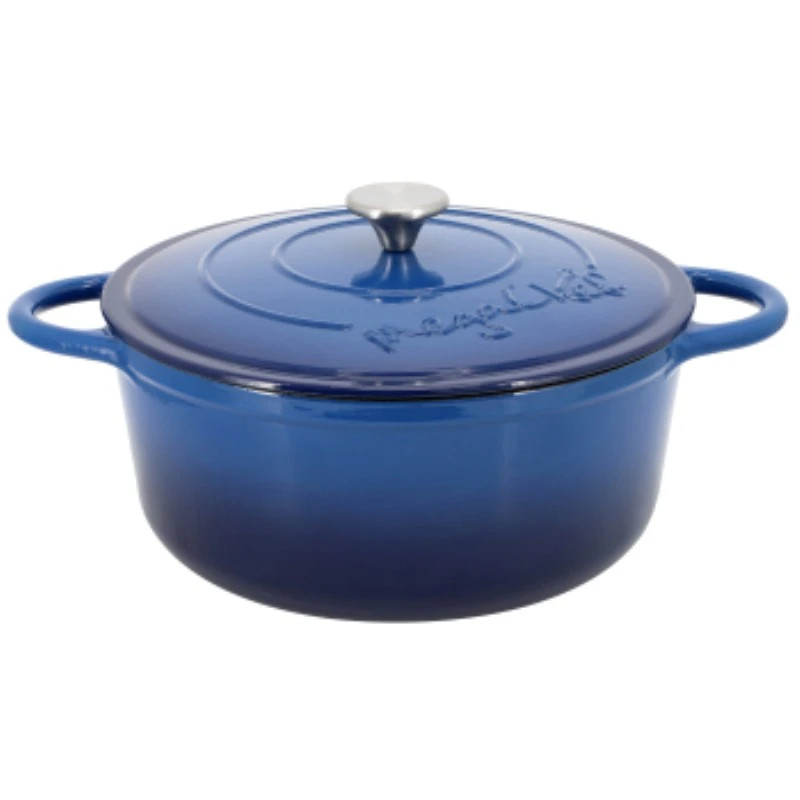 Megachef 6.35 Quart Round Enameled Cast Iron Dutch Oven With Self Basting Lid I