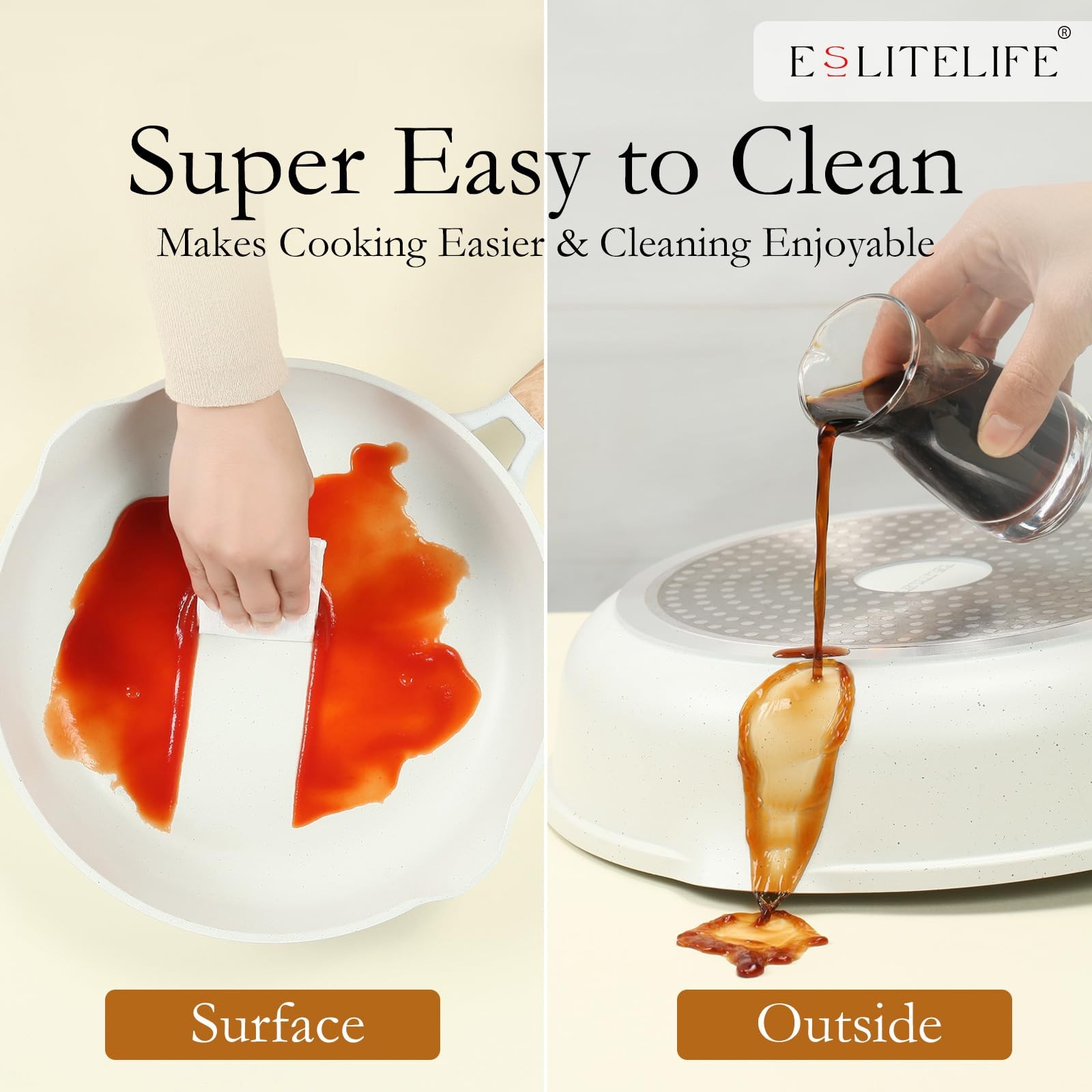 Frying Pans Set Nonstick Skillets Set Egg Omelette Pans, Healthy Ceramic Coat…