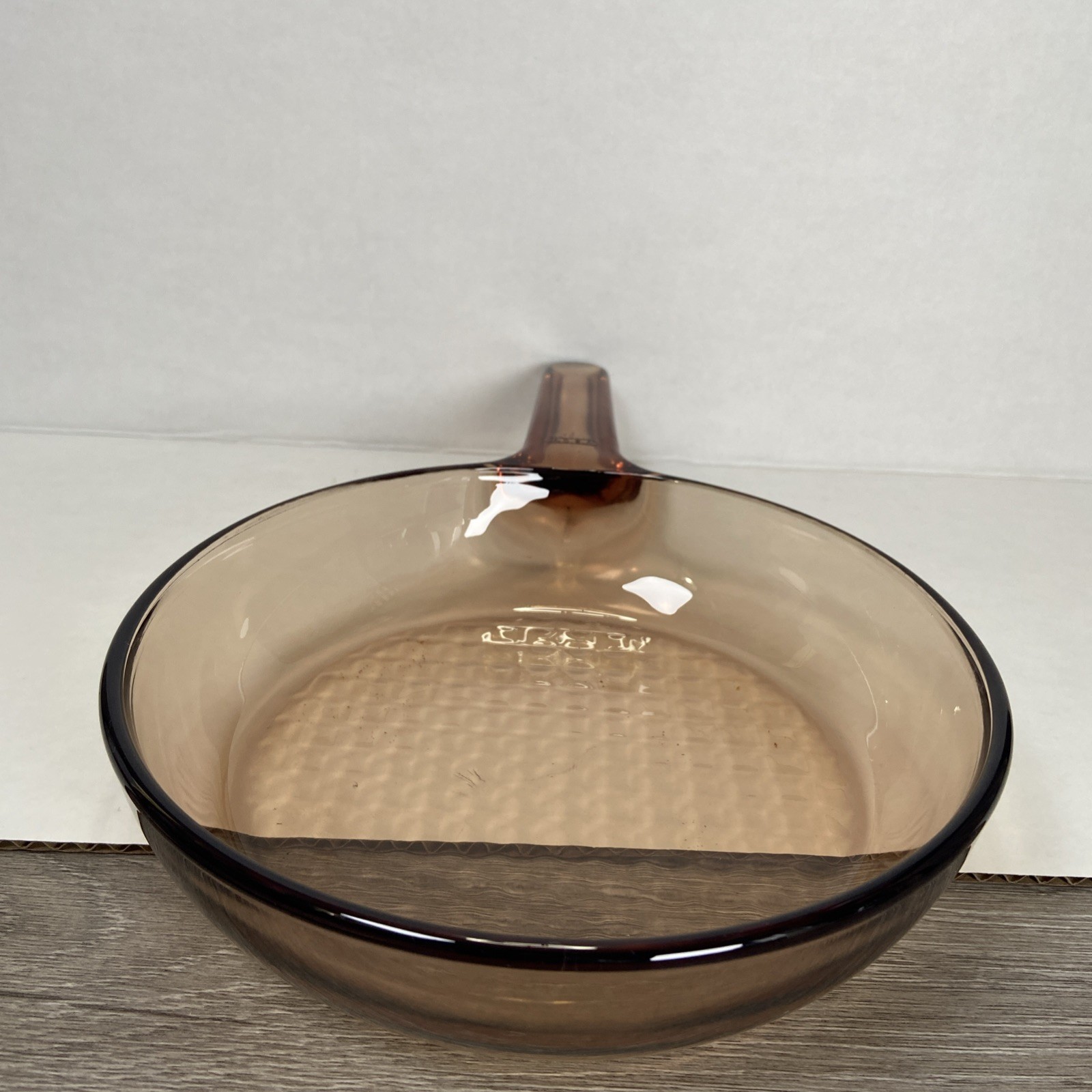 Corning Visions Glass Waffle Bottom 7” Frying Pan Skillet Amber Kitchen Cookware