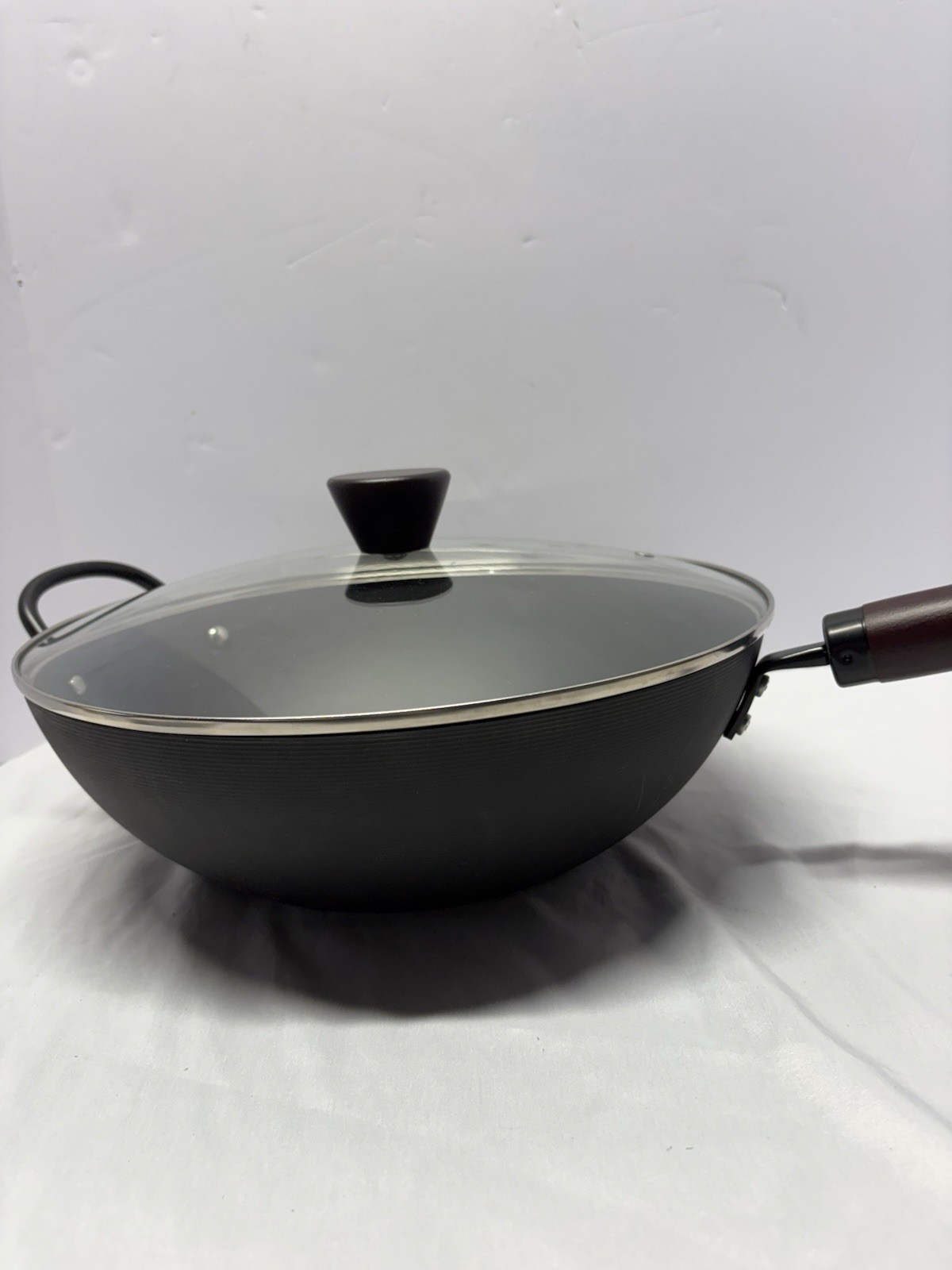12-inch, Carbon Steel, Wok With Lid, Black Matte