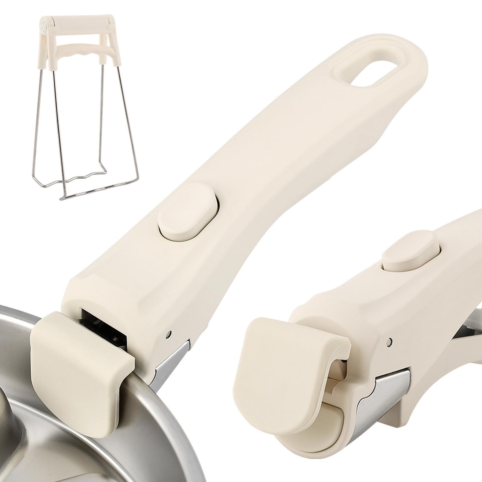 Cream White Universal Removable Detachable Pan Pot Handle Replacement Clip