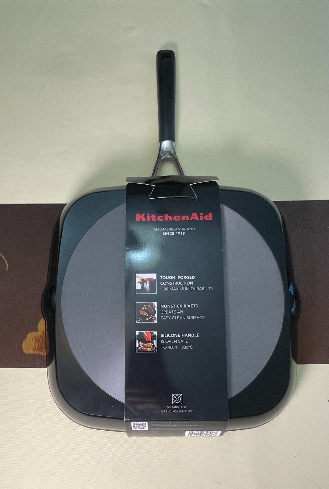 NEW KitchenAid Grill Pan 11.25” Premium Hard Anodized Nonstick Black
