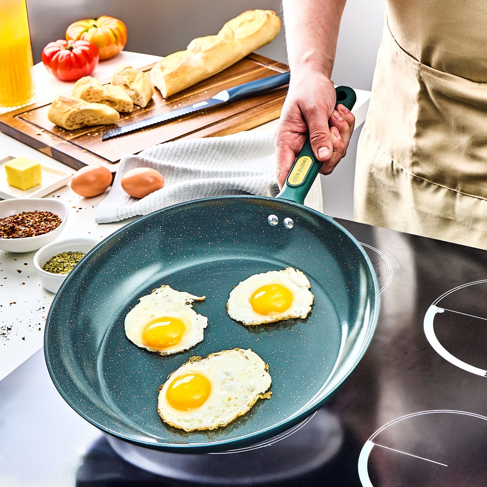 12-Piece Ceramic Non-Stick Granite Collection, Non-Toxic Cookware Set