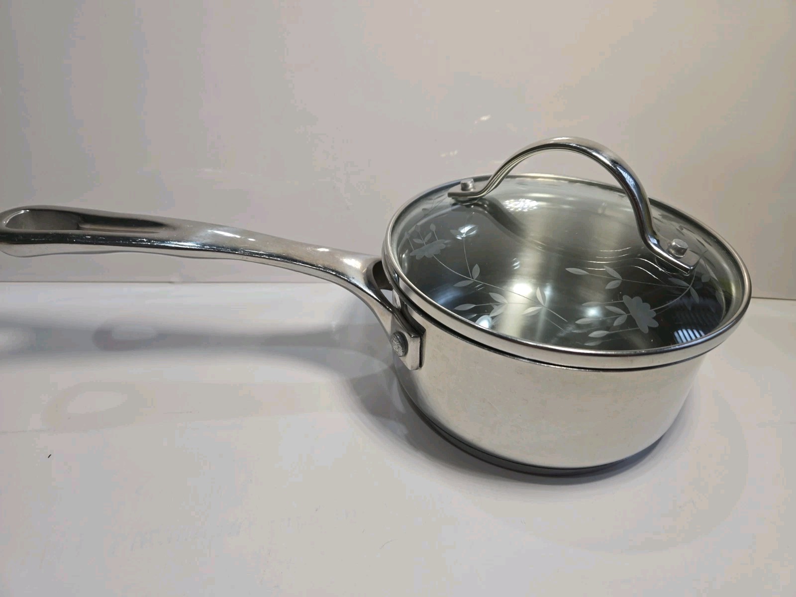 Princess House 18/10 Stainless Steel 1 Qt Saucepan w/Glass Lid Handled