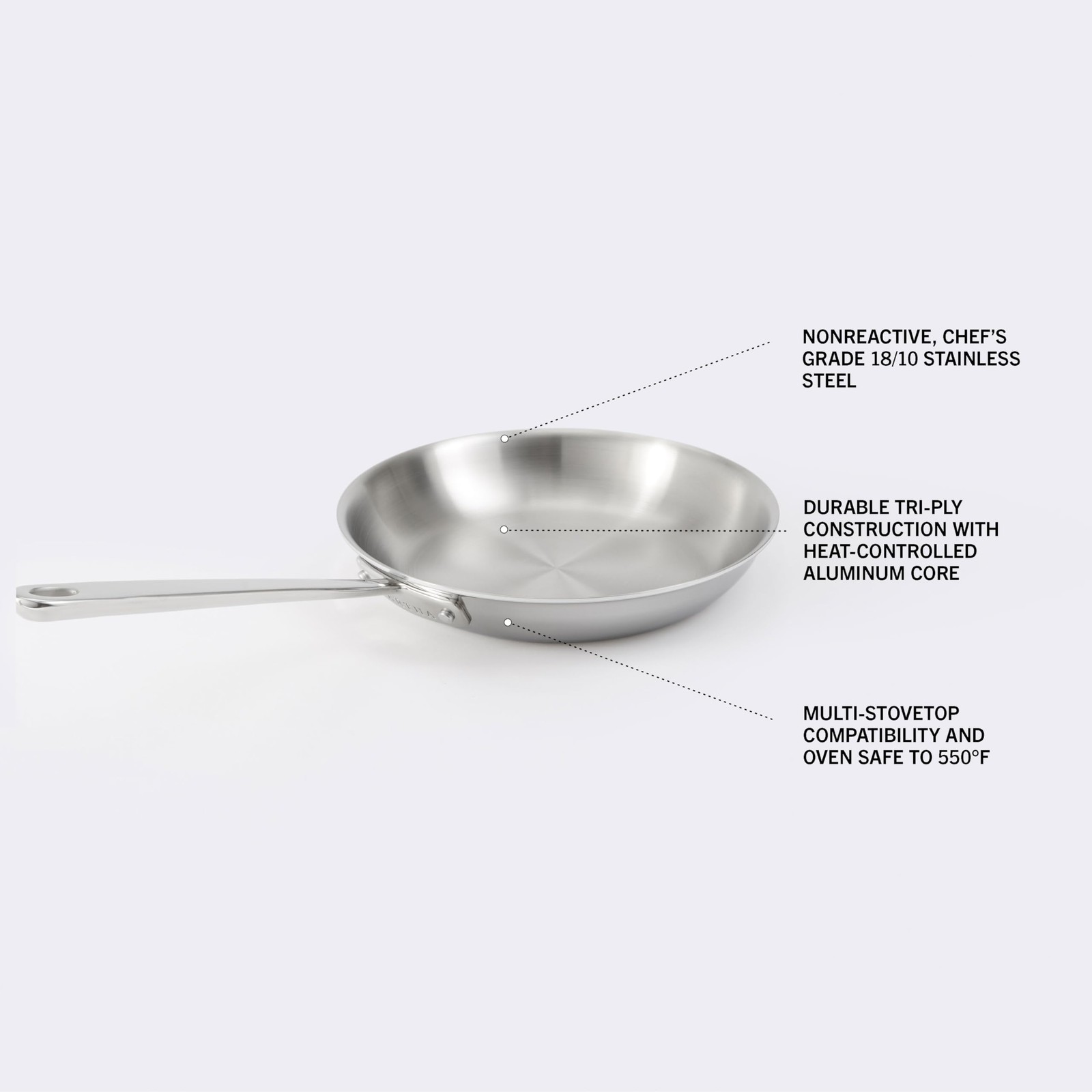 Martha by Martha Stewart 4-Quart Triply Stainless Steel Saucepan with Lid