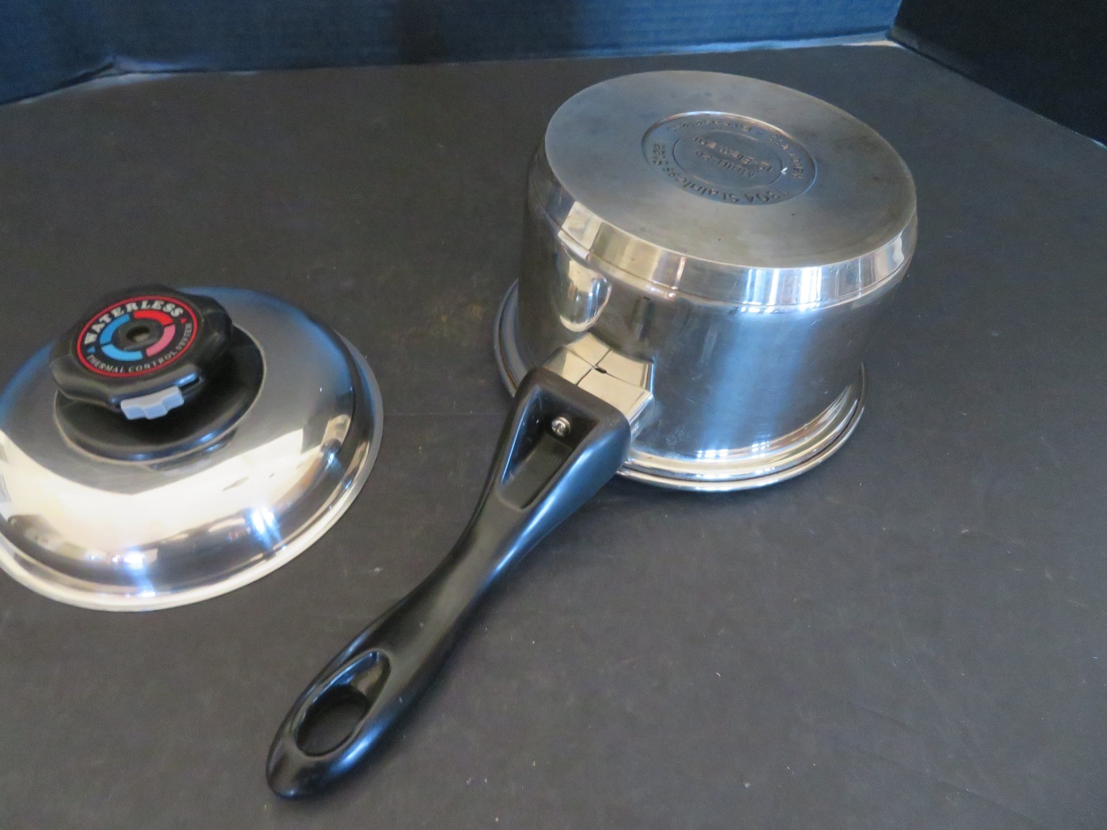 Vintage MAXAM 304 Surgical Stainless Steel Waterless Saucepan W/ or 1.7 Qt.