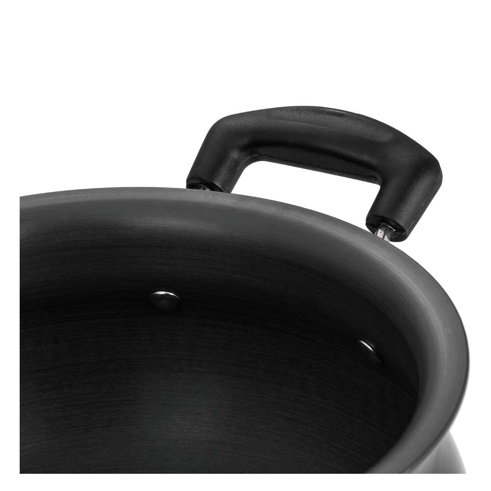Black Pearl Hard Anodised Cooking Handi with Stainless Steel Lid (5 liters)
