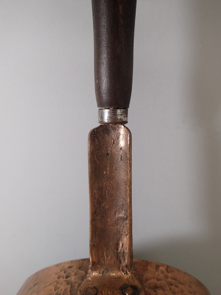 Vintage Hand Hammered Copper Tin Lined Saucepan w/ Wood Handle 6″ x 2.75″