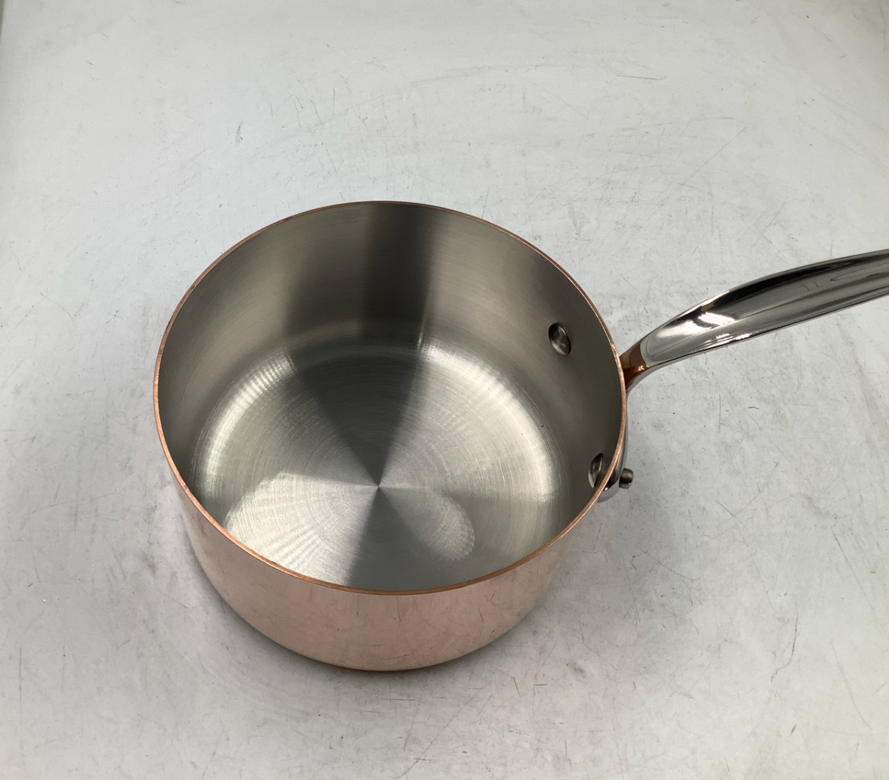 Mauviel M’Heritage 150 S Polished Copper & Stainless Steel Sauce Pan. 1.9 Qt