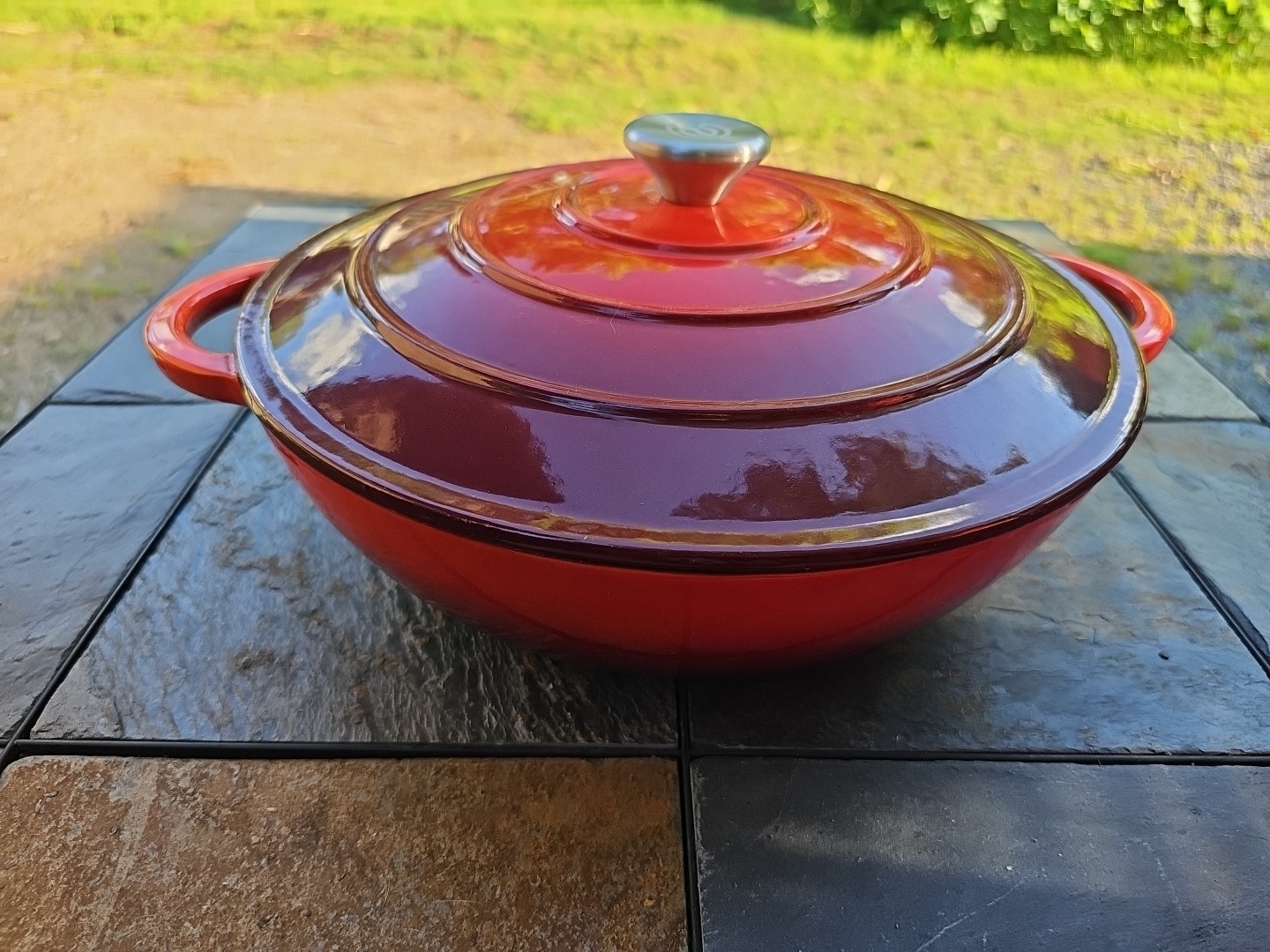 Cook Essentials 5qt Cast Iron Braiser Dutch Oven 12″ × 4″ deep – 15″ × 6″ NEW