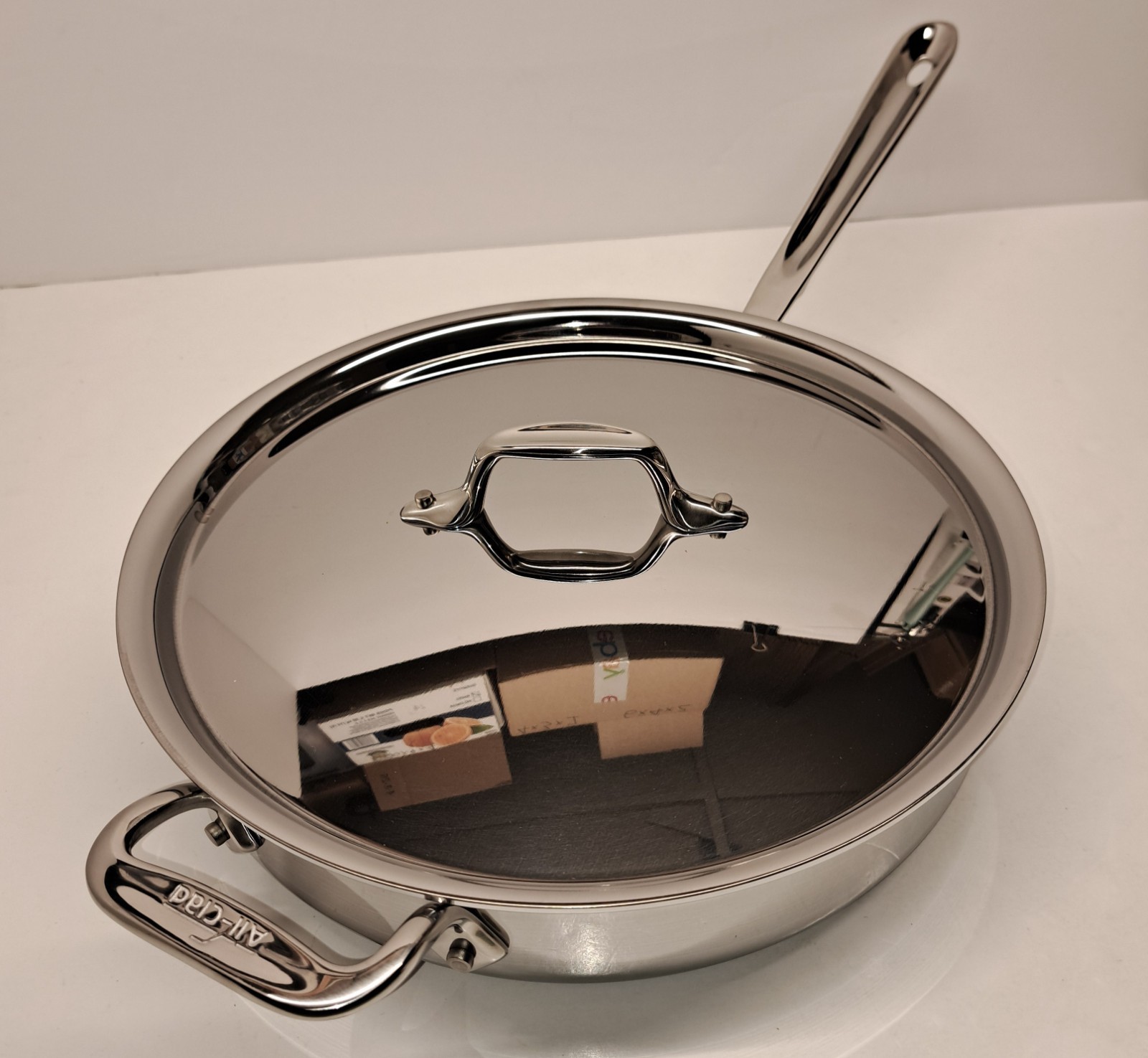 All-Clad D3 3 Qt Covered Saute Pan w/Lid NEVER USED Made in USA Stainless