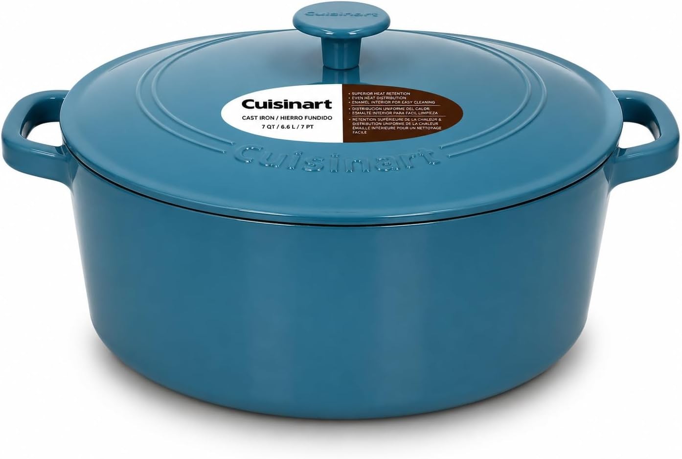 Cuisinart Chef’s Classic Enameled 7Qt Cast Iron Dutch Oven – Teal (Used)