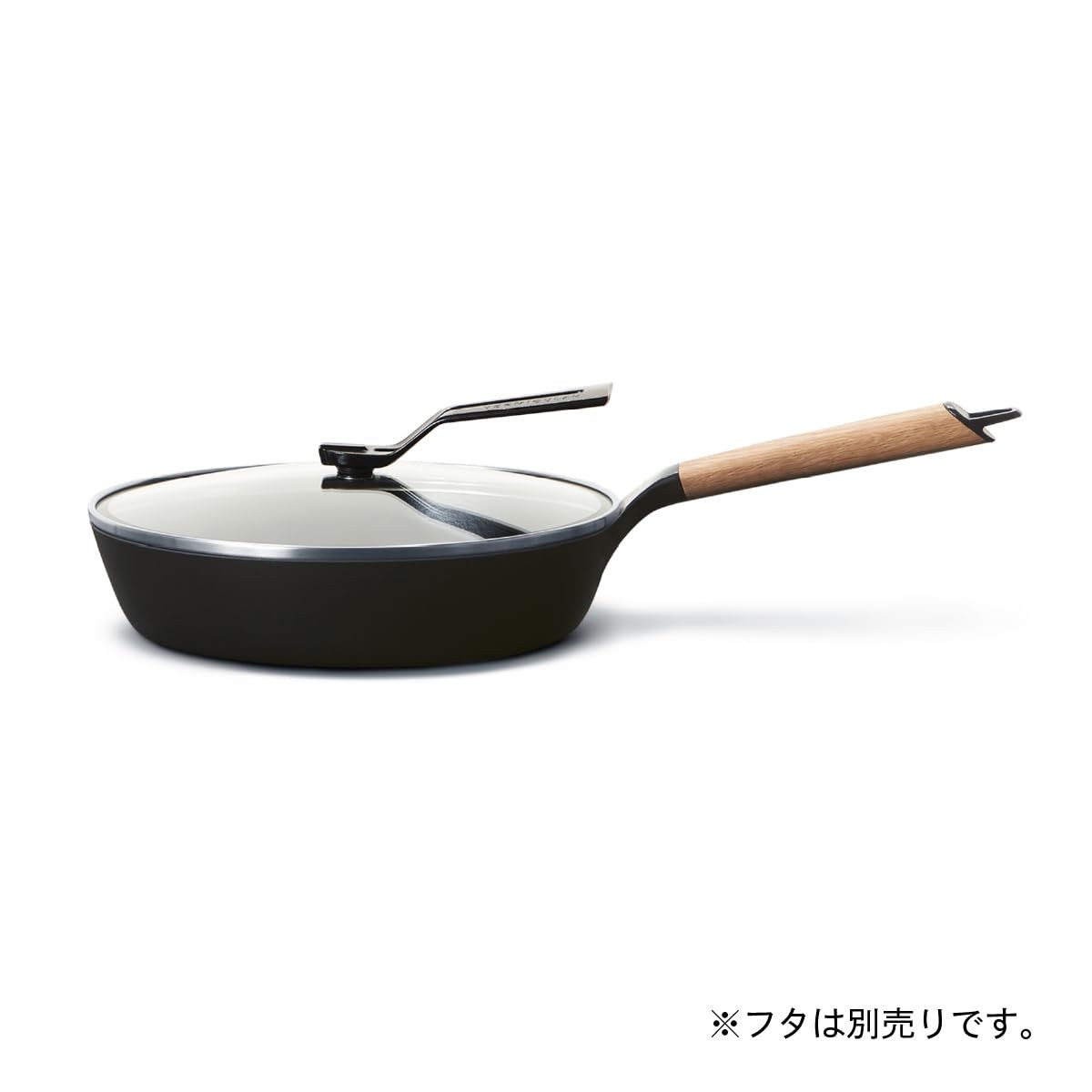Vermicular Deep Frying Pan 28cm Cast Iron Enamel IH Gas Oak Handle FP28D-OK