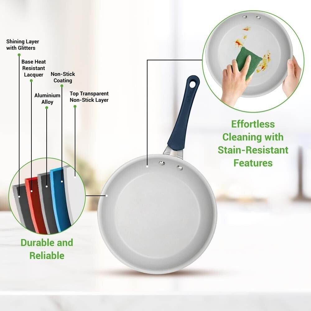 Nutrichef 14 Pcs. Kitchenware Pots & Pans Set-High-qualified, Non-Stick