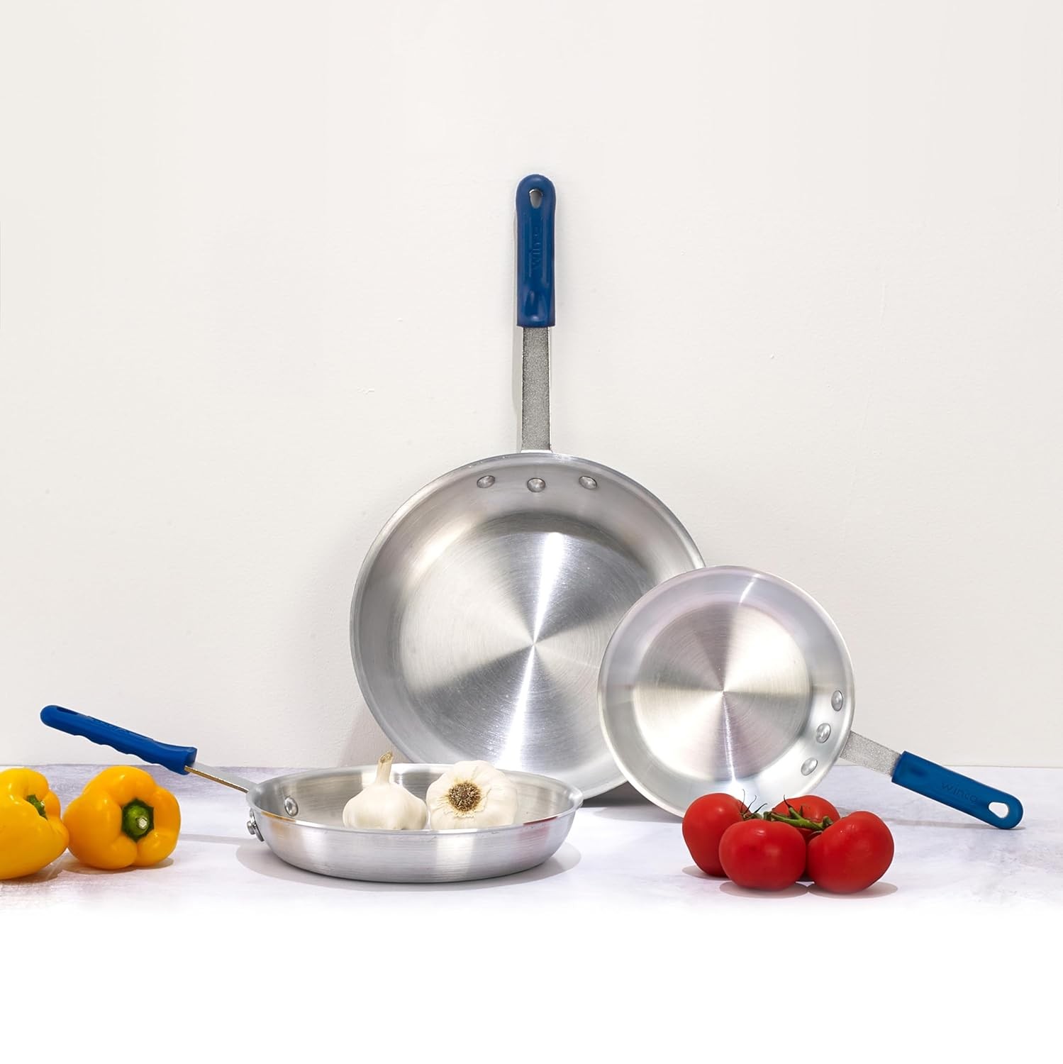 Commercial-Grade Aluminium Fry Pan/Skillet, Natural Finish