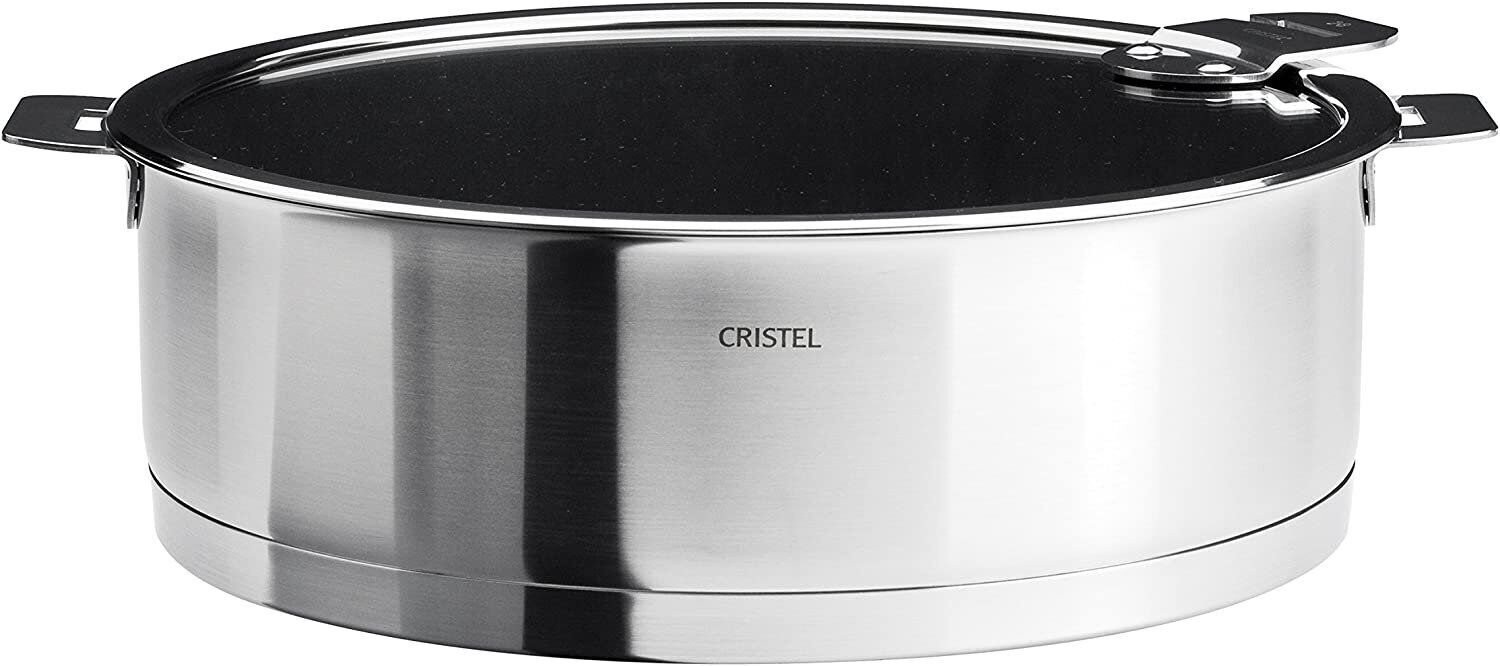 Cristel Strate Saute Pan Non-Stick, 4.5 quart, Silver
