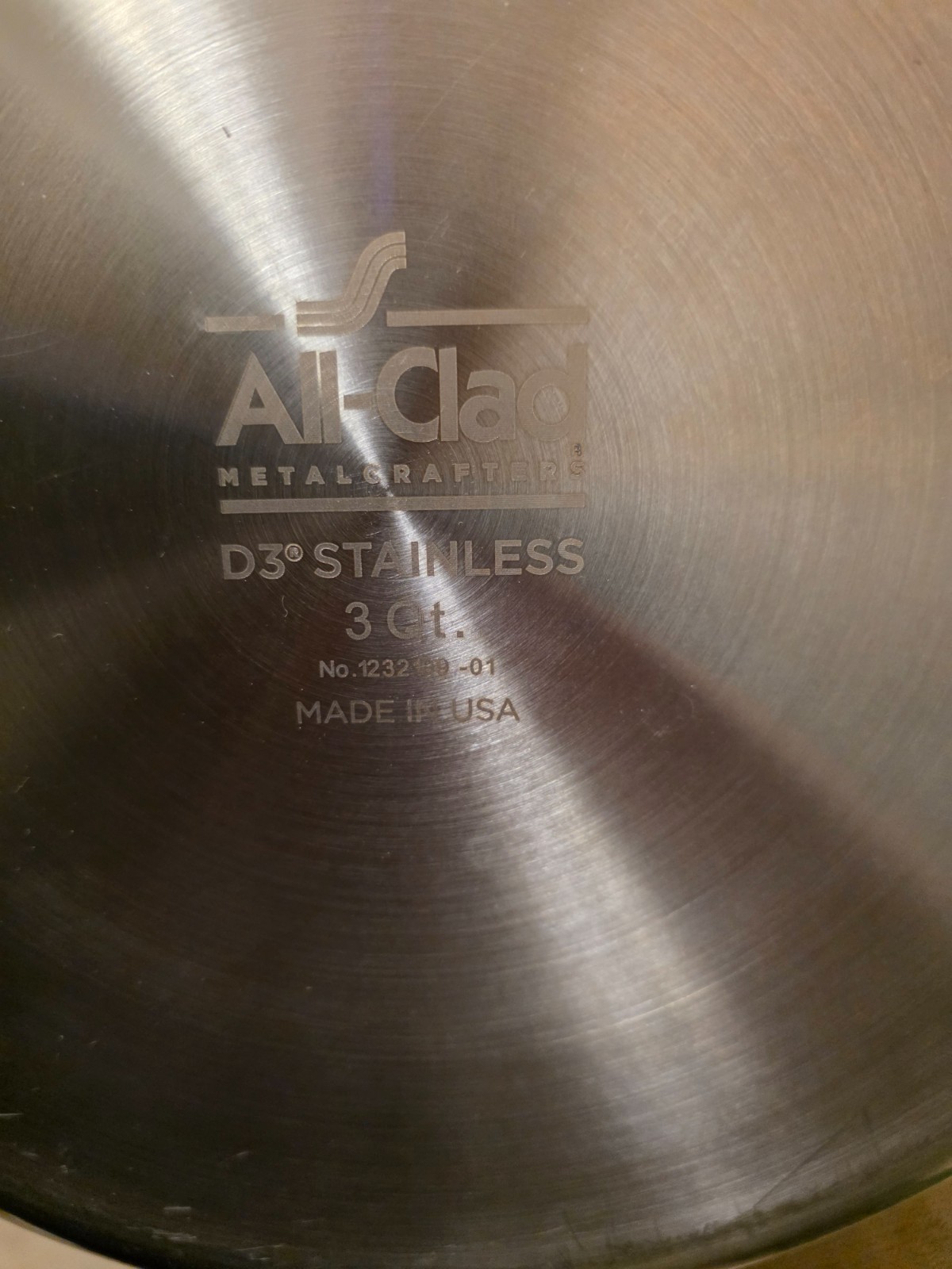 All-Clad 3Qt D3 Stainless Steel Deep Saute Pan With Helper Handle NO LID
