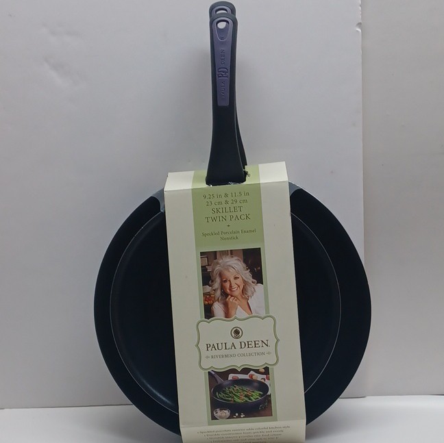 Paula Deen Riverbend Non-Stick Skillet Twin Pack 9.25″ & 11.5″ Speckled Purple