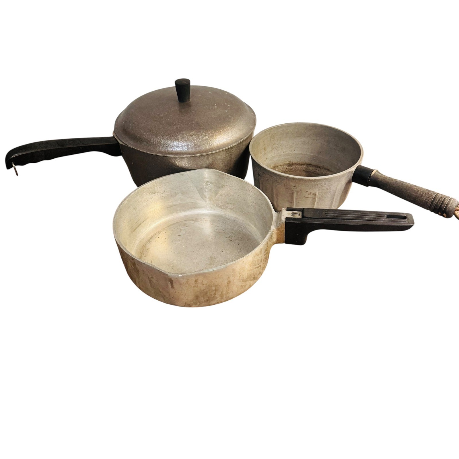 Vtg Wagner Ware Magnalite Club Aluminum Pots Household Institute Sauce Pan Set